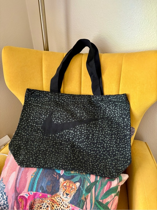 Nike Handbags - Nike Black Tote with Dark Green Pebble Print